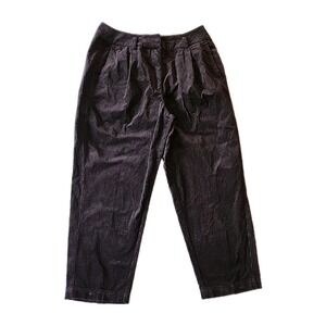 Poetry Wide Leg High Rise Corduroy Pants Wide Wale Heavy Cotton Black Womens 10